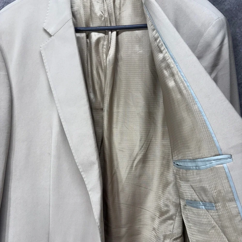 Emporio Armani G Line Beige Blazer Jacket Mens 58R Travel Business Casual